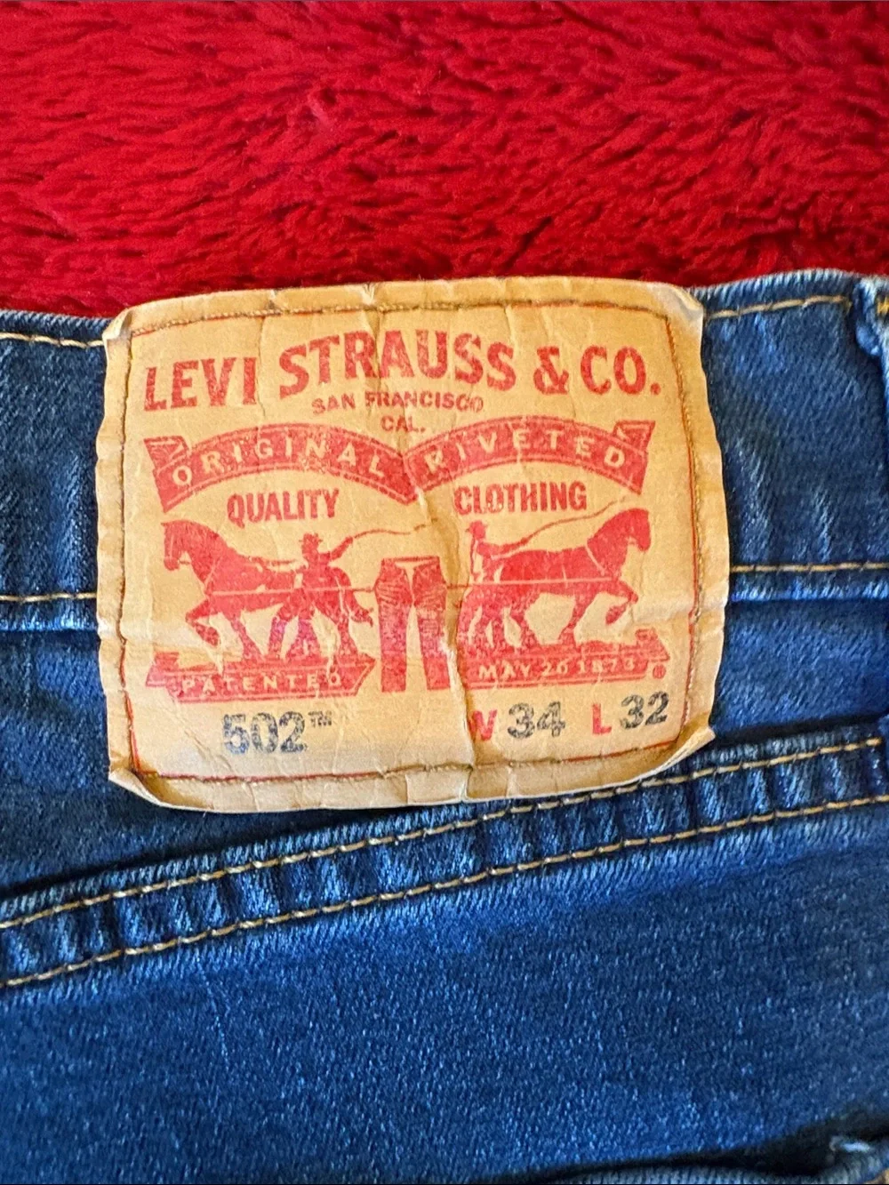 Levi's Men's 502 Blue Jeans. 34X32